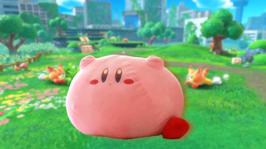 A Kirby plush as a bean bag.