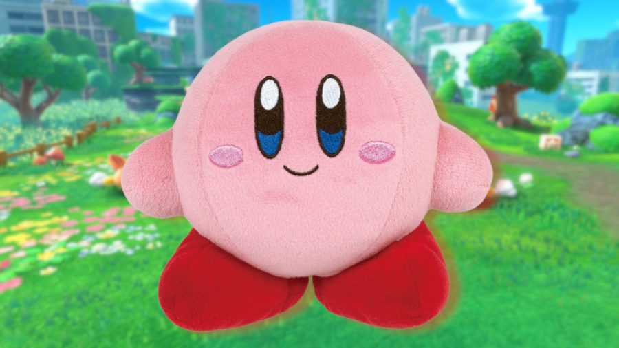 A standard Kirby plush