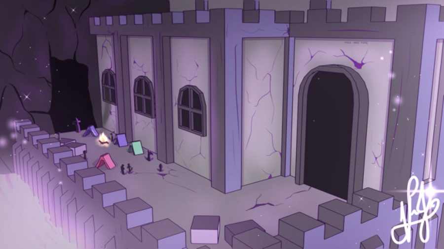 Orthoxia art showing a purple castle 