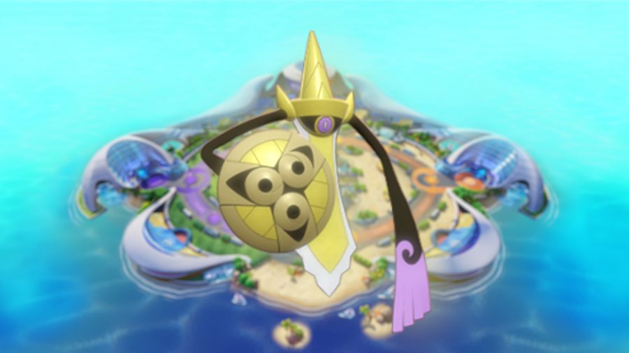 A picture of Pokémon Unite Aegislash in sword forme.
