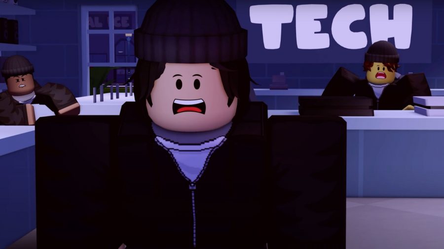 Trois avatars Roblox déguisés en cambrioleurs, du jeu Thief Simulator.