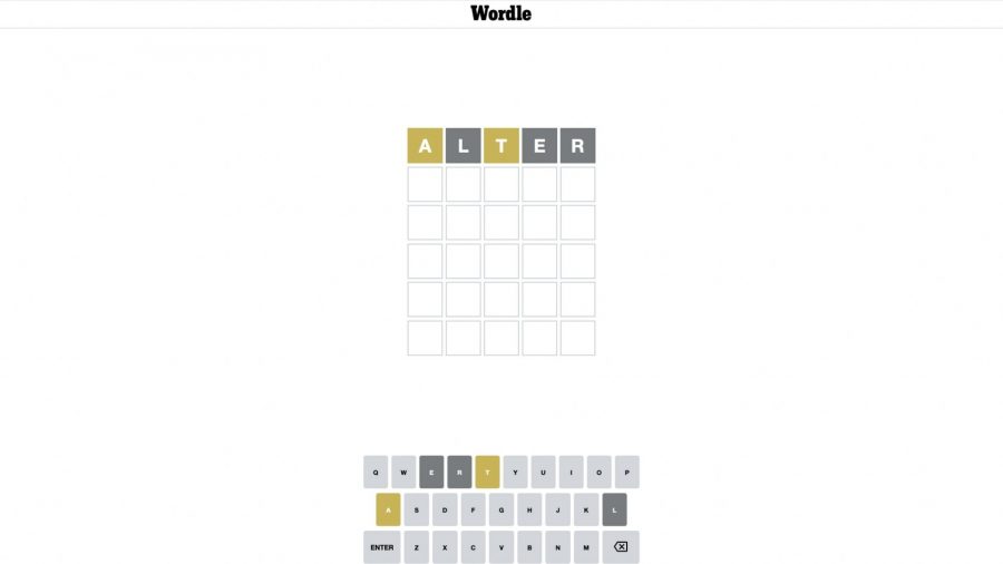 Una captura de pantalla que muestra un juego de Wordle, con la palabra 