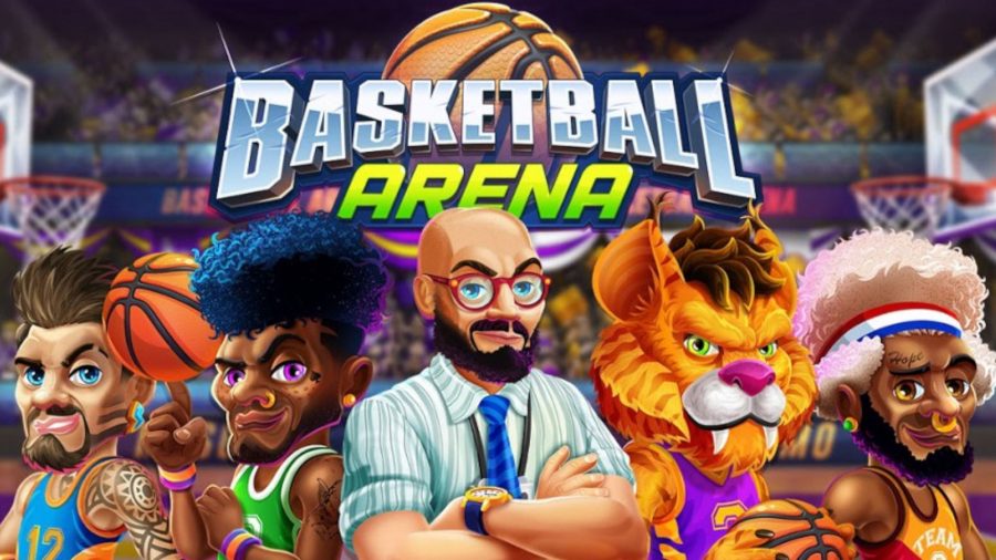 Basketball Arena cover art, one of the cartoon style basketball games
