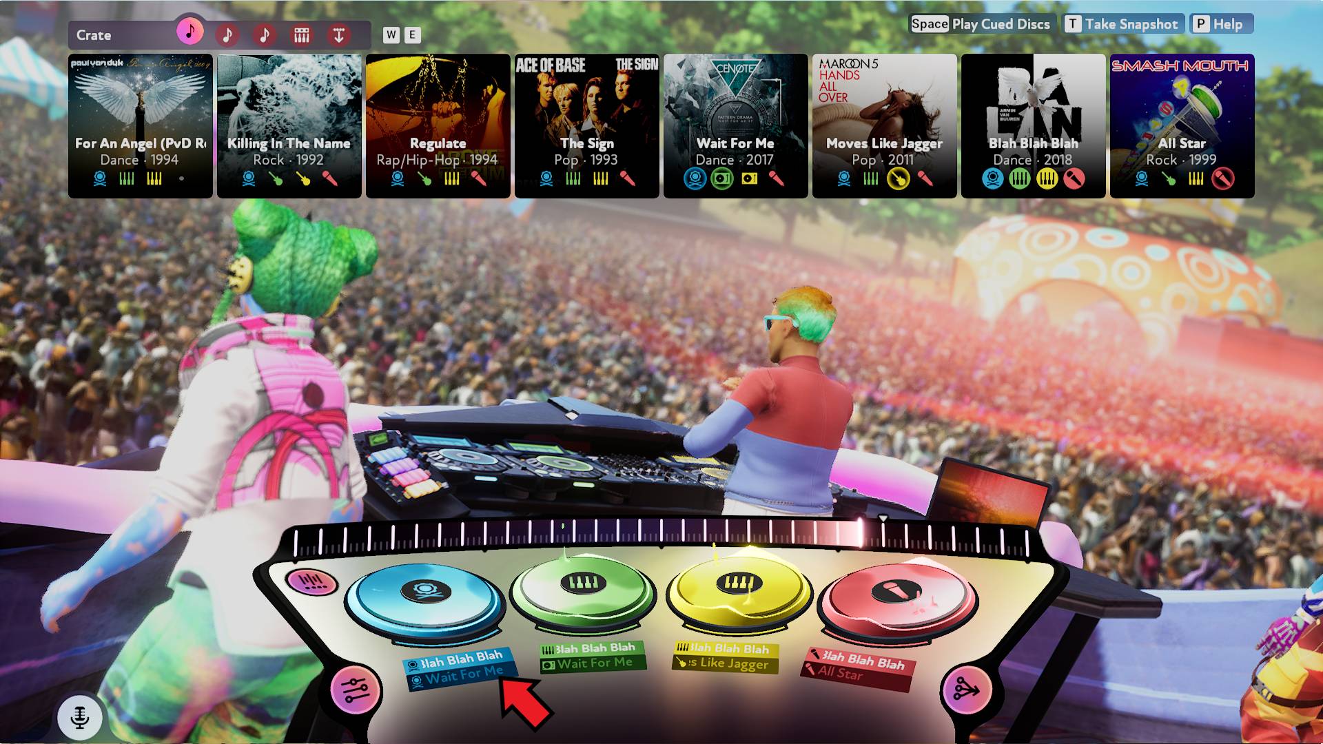 Best music games: a DJ plays music to a crowd