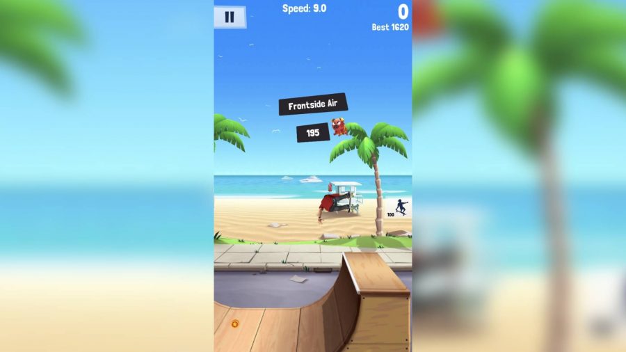 Best skateboarding games: a vertical screenshot shows a 2d skating game for mobile devices 