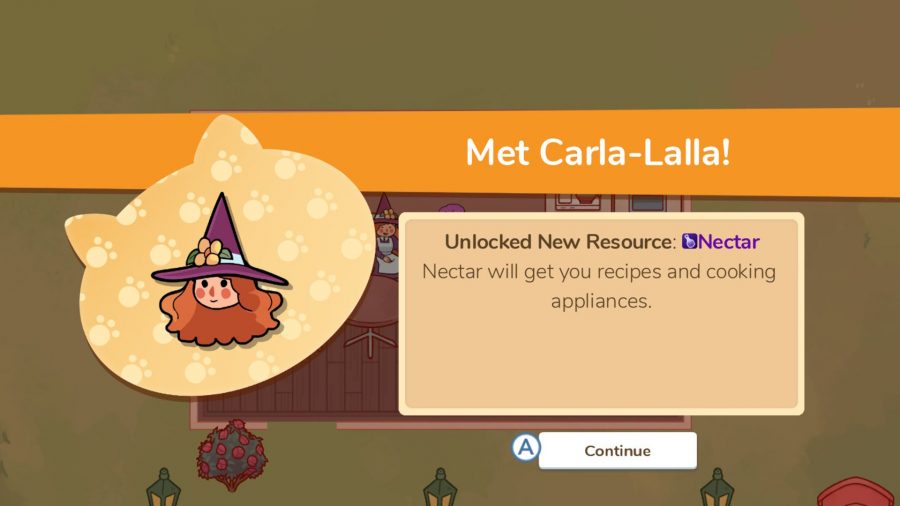The Met Carla-Lalla intro screen from Cat Cafe Manager