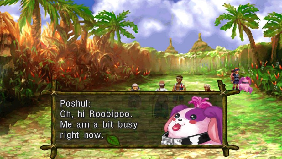 Chrono Cross Remaster review: Poshul speaking to the main character