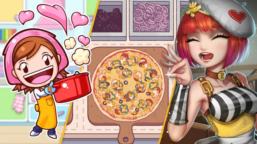 Cooking games on mobile; Cooking Mama: Let's Cook, Good Pizza Great Pizza, and Cooking Town