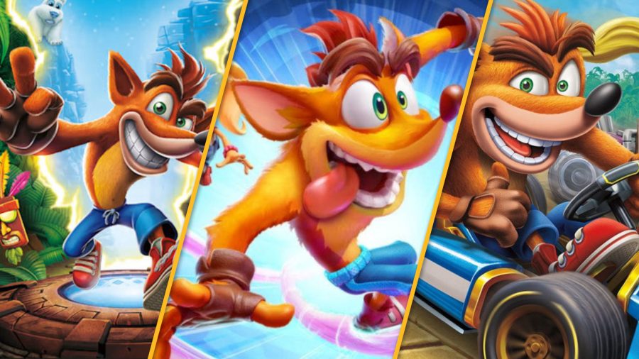 Crash Bandicoot games - n sane trilogy, it's about time, and CTR