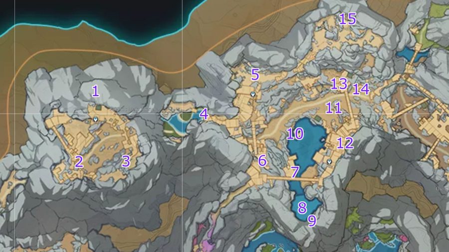 Genshin प्रभाव Lumenspar स्थानों का नक्शा
