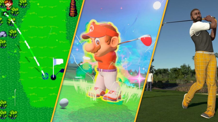 Custom header using screenshots from various golf games