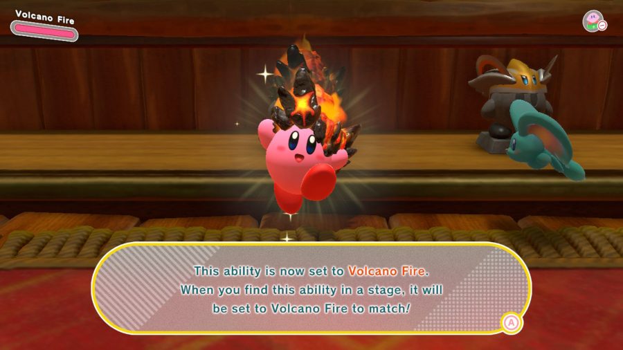 Kirby with the Volcano fire ability