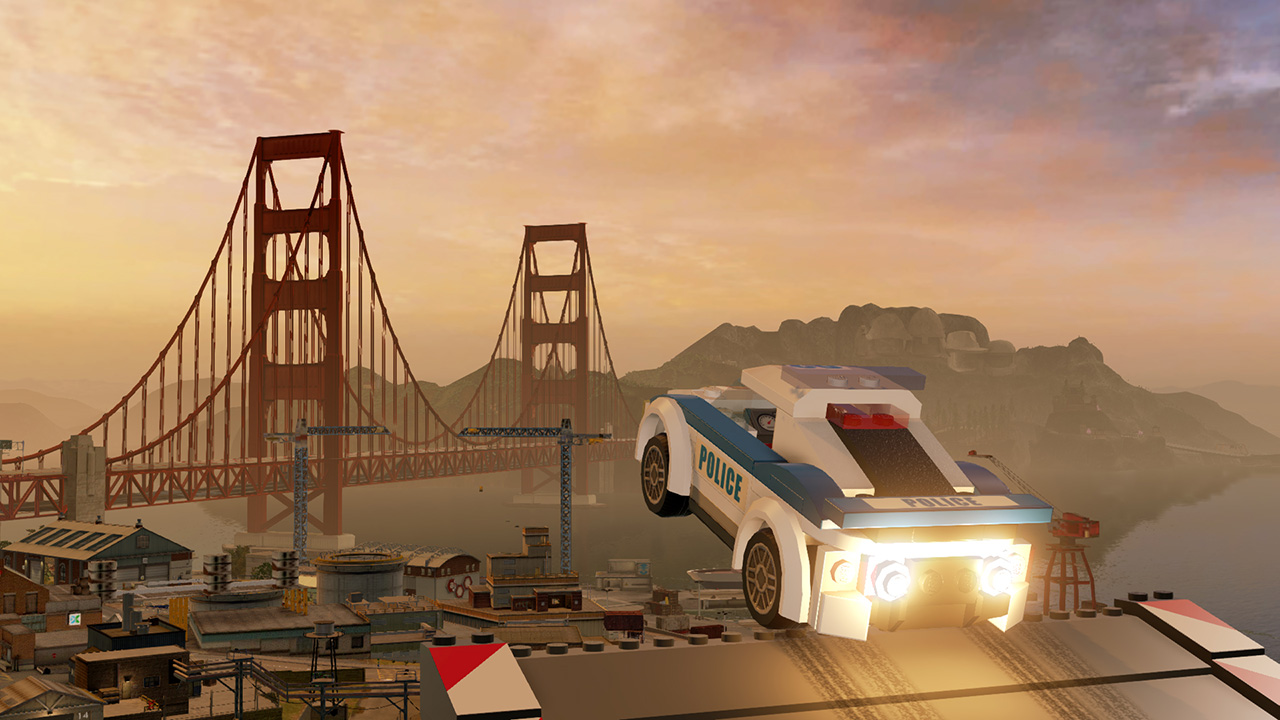 Lego games - a police car and the Golden Gate Bridge
