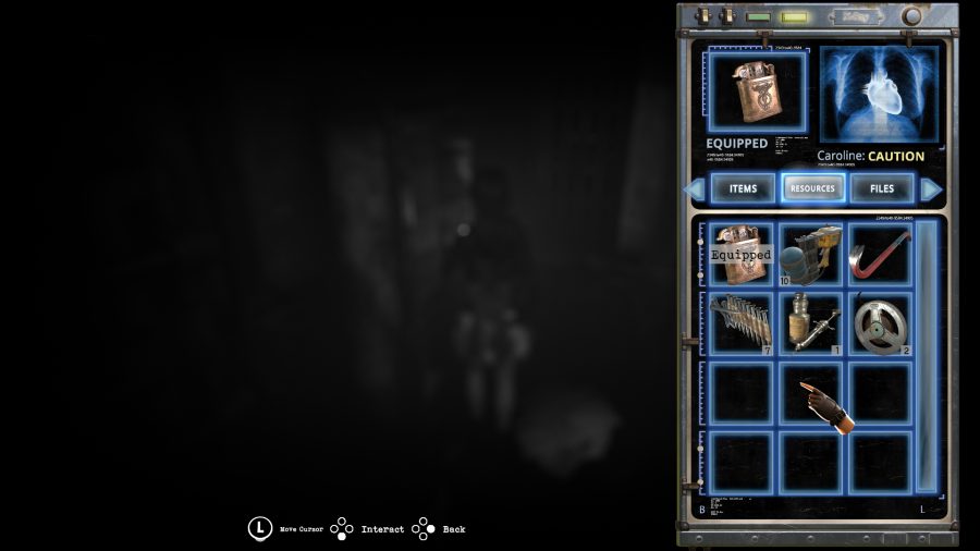 The Tormented Souls inventory screen