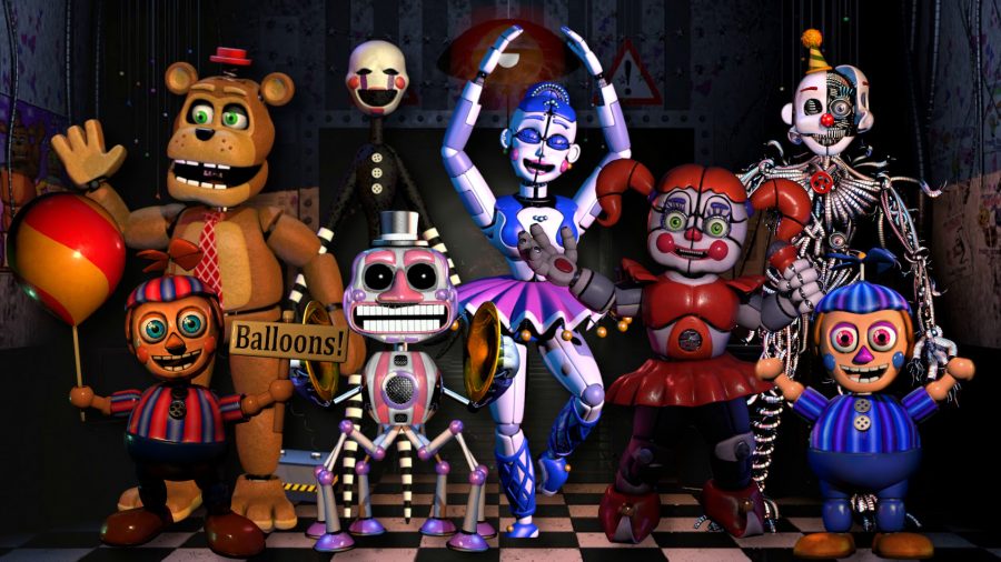 A large group of FNAF characters 
