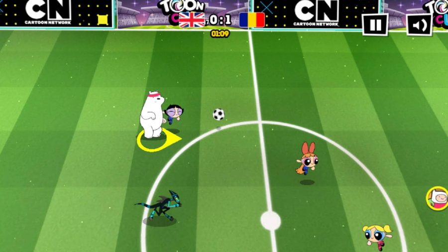 best cartoon network games: Cartoon Network characters play a game of football 