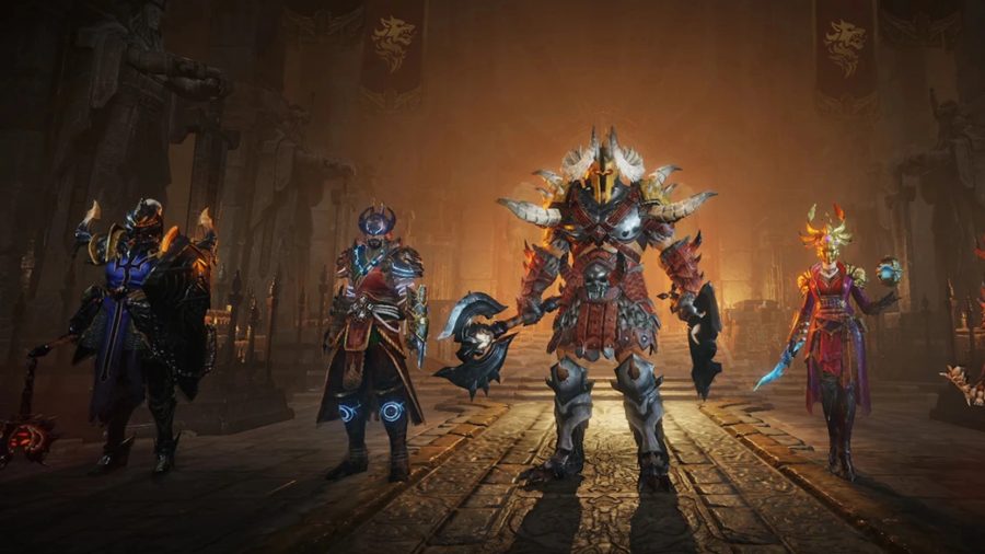 A bunch of Diablo Immortal characters