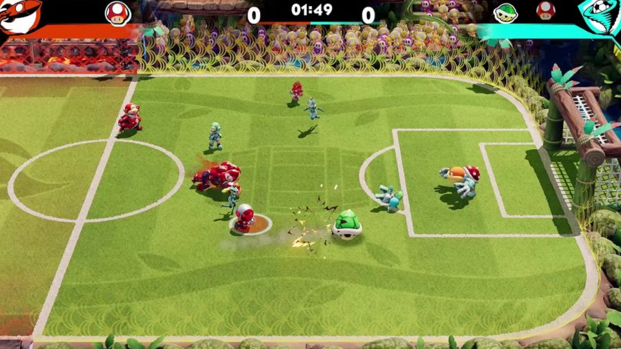 Gameplay screenshot for Mario Strikers Battle League review