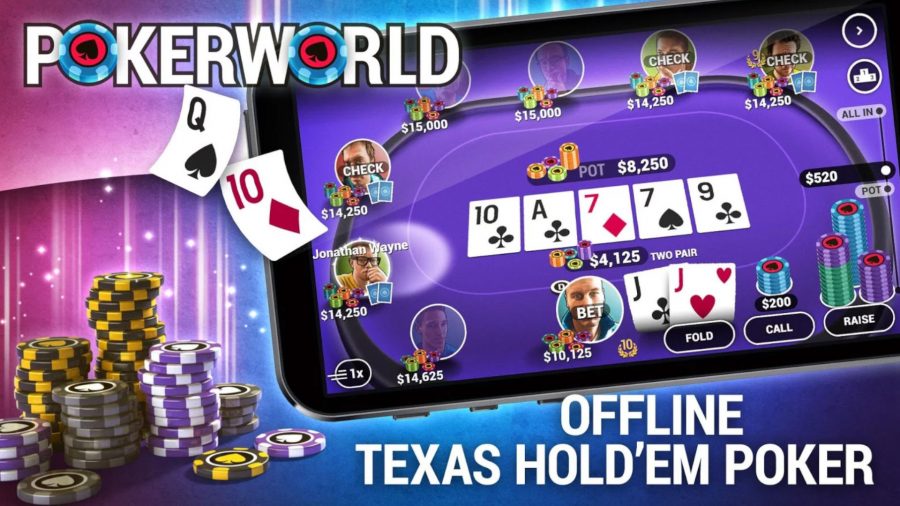 Promo art for Poker World: Offline, one of the most popular mobile poker games
