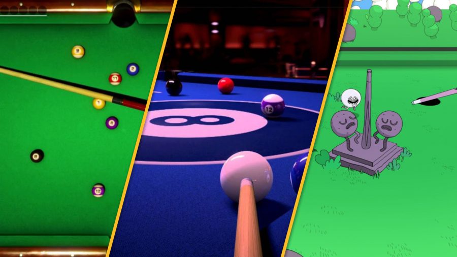 Custom header using screenshots from pool games * Ball Pool, Pure Pool and Pool Panic