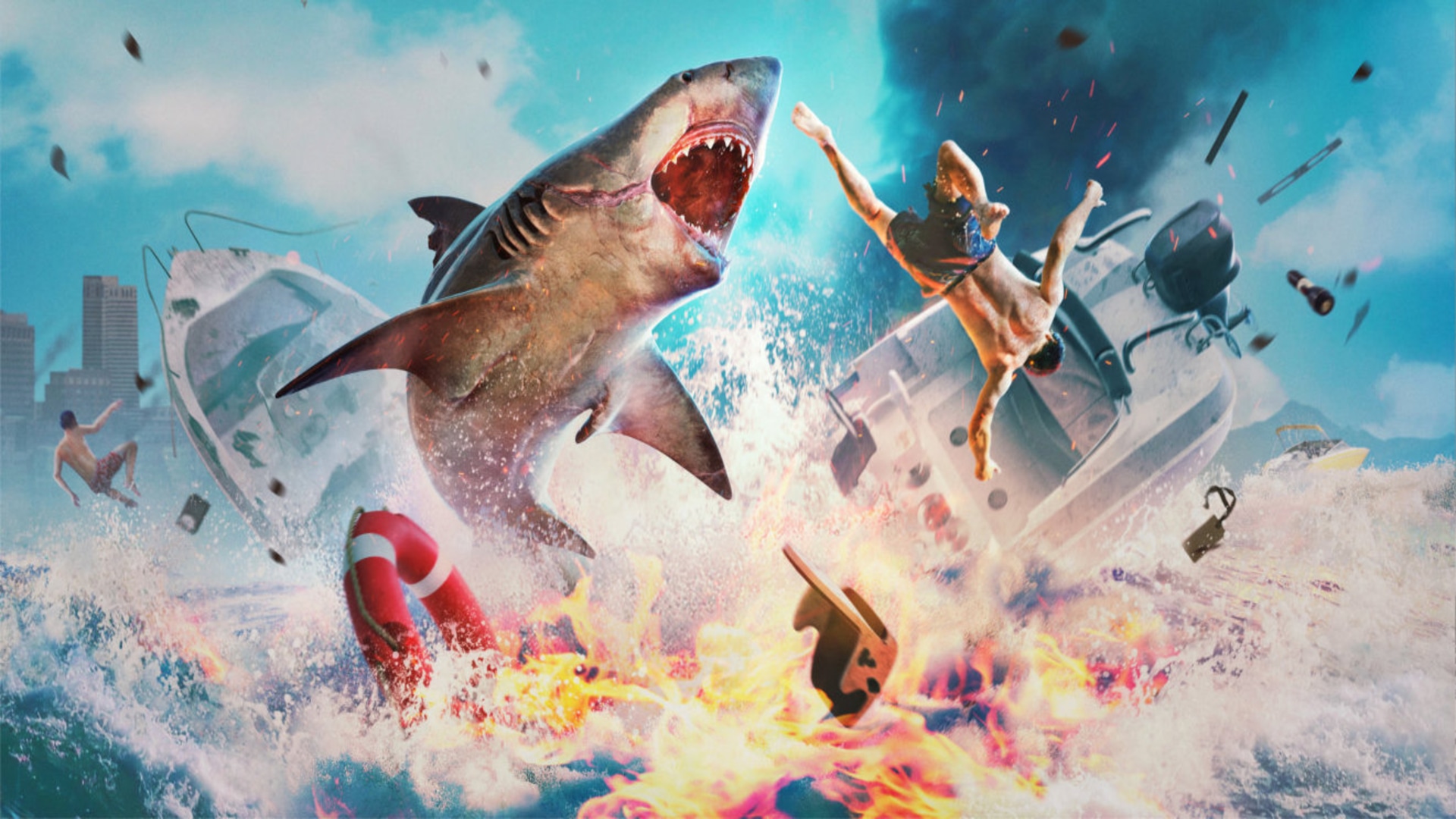 A shark causing explosions and carnage