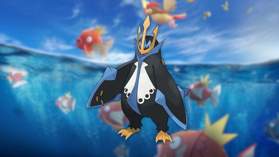 Image of Empoleon on an ocean background