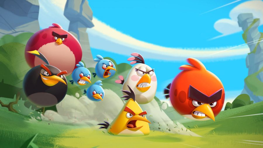 Collection of Angry Birds characters in key art image