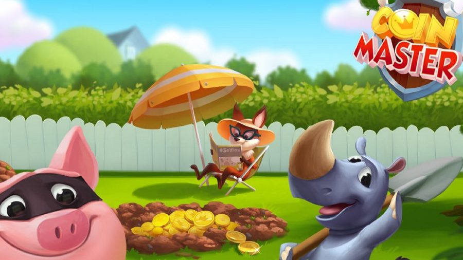 A pig, a fox, and a rhino waiting on new Coin Master free spins