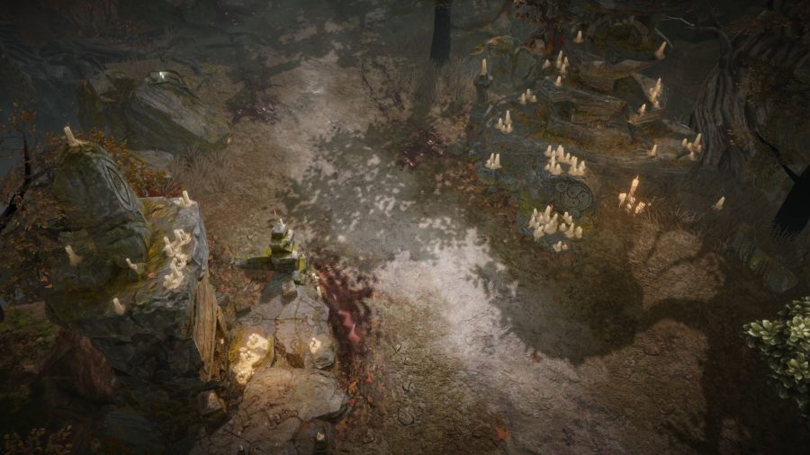 Screenshot of Diablo Immortal area with necromancer candles