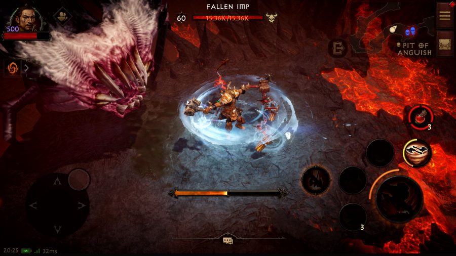 Screenshot of mid-combat scene for Diablo Immortal review