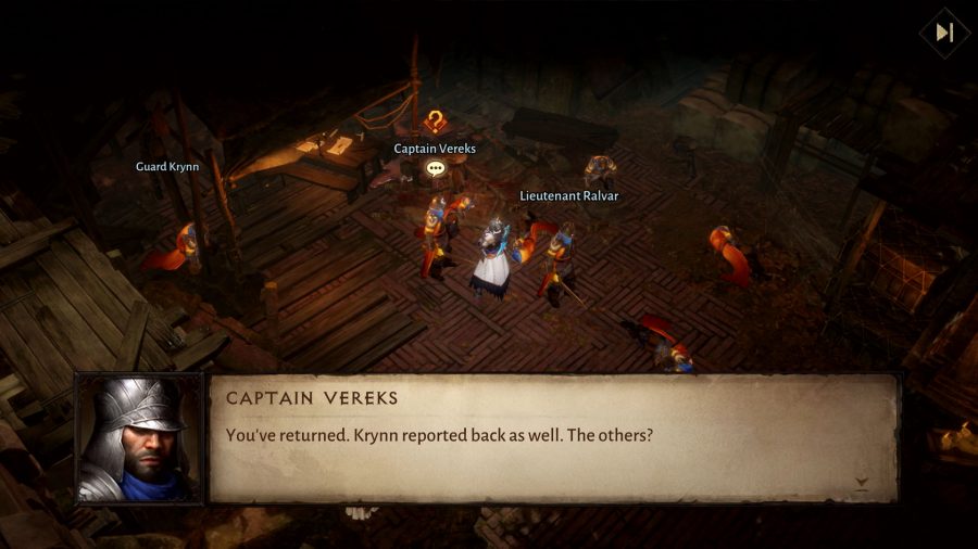 In-game dialogue scene for Diablo Immortal review