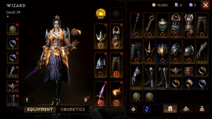 Screenshot of a full inventory for Diablo Immortal review