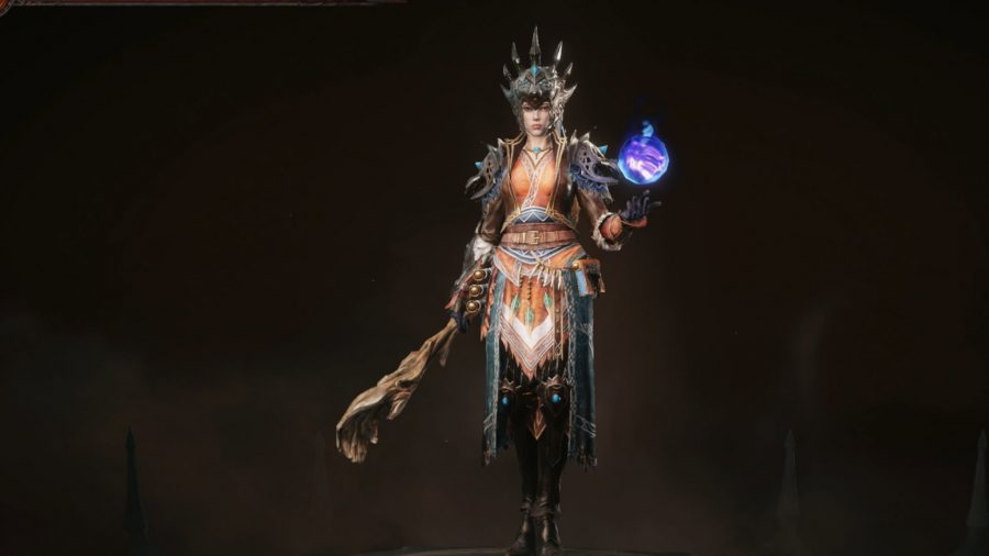 Screenshot of Diablo Immortal's wizard in costume