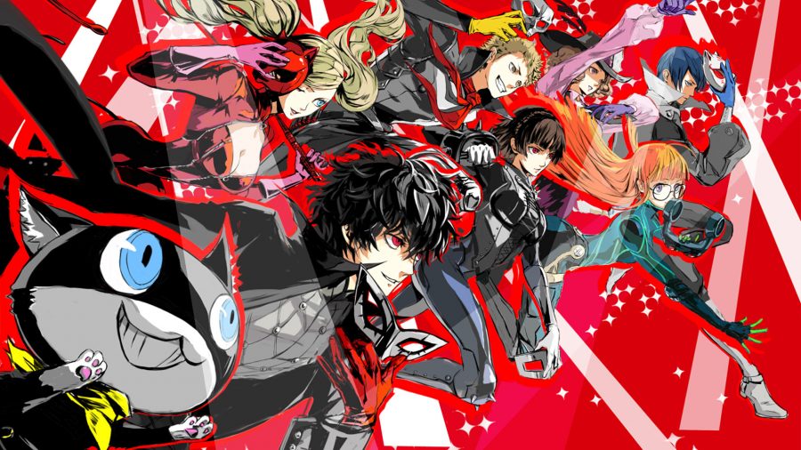  Persona 5 wallpaper with full team line-up but in color 