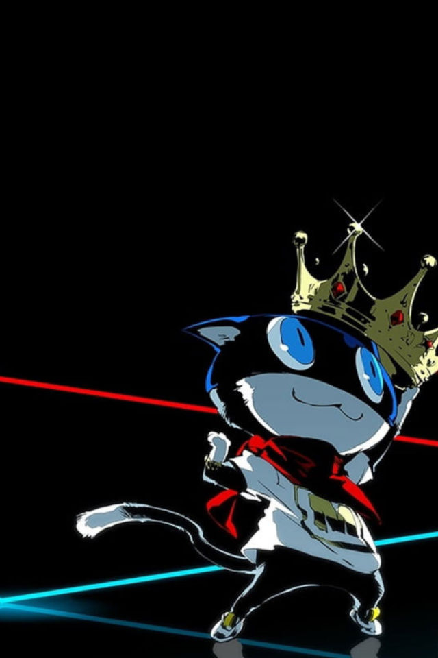 Morgana wearing a crown in a Persona 5 wallpaper for mobile