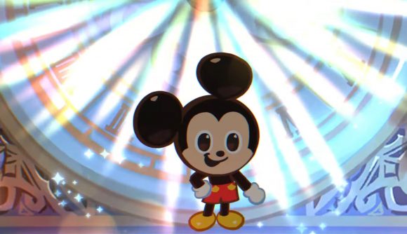 Mickey's appearance in Cookie Run Kingdom with a shining light behind him