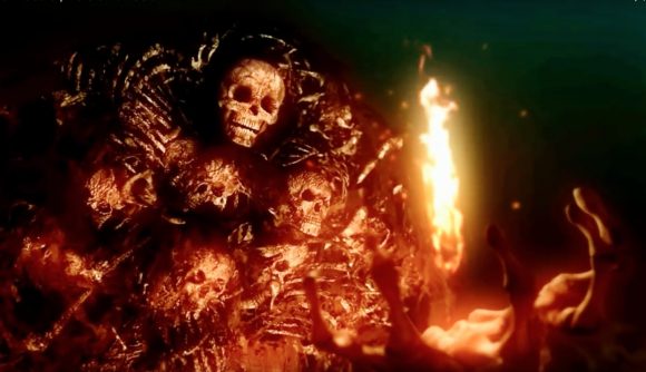 Dark Souls Nito holding his lord soul which lights up all of the skeletons that make his form, he also looks rather happy about the Dark Souls Nito appreciation post