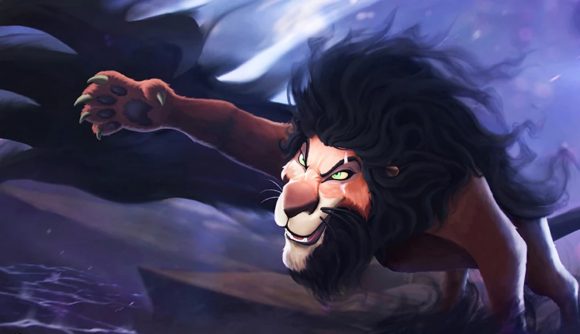 Scar poised and ready to attack as he lunges forward into the Disney Mirrorverse update