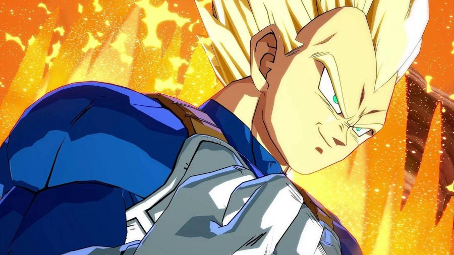 Dragon Ball Legends codes: key art shows Vegeta in SSJ form, powering up for an attack