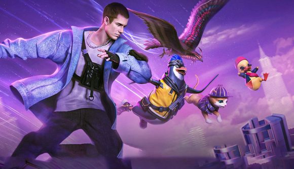 Justin Bieber on the Garena Free Fire map with his winged friends