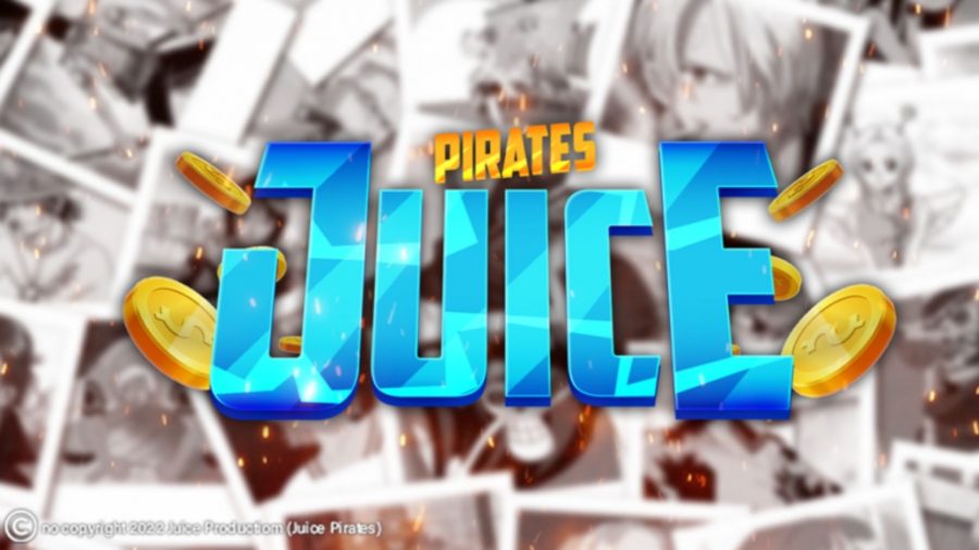 Logo Juice Pirates na komiksowym tle.