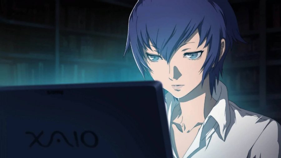 Persona 4 Naoto: An image shows Naoto from Persona 4, the young girl in a detective's outfit with short blue hair