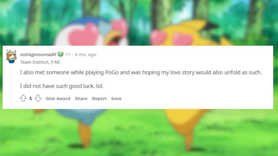 Comment on a Reddit forum of a Pokémon Go breakup