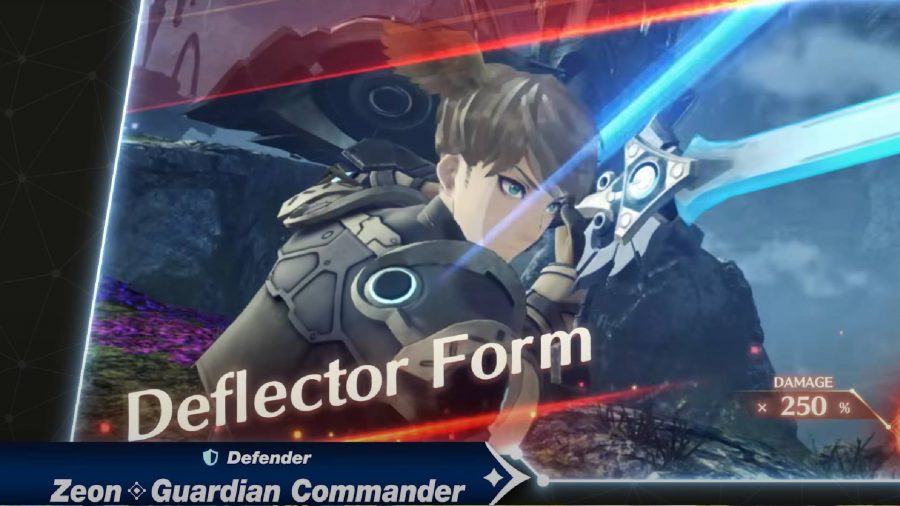 Xenblade Chronicles 3 heroes: a chaarcter portrait shows a male warrior named Zeon