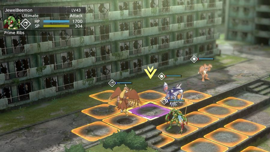 Jewelbeemon in a battle with other Digimon before attacking