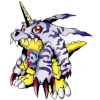 Sprite of Gabumon with his horn and spiky blue coat