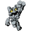 Sprite of rock Digimon Gotsumon who is made out of little bricks