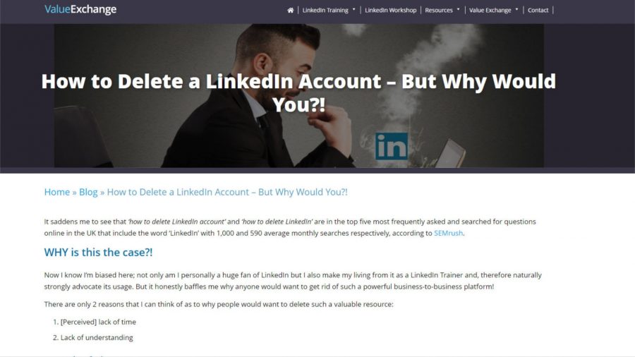 Zrzut ekranu wyjaśniający, jak usunąć konta LinkedIn