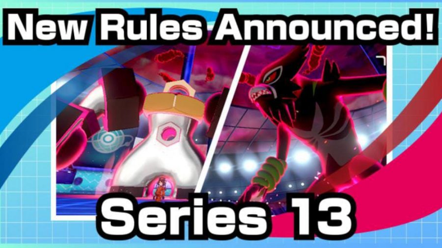 Twitter image for VGC Season 13 rules with a gigantamax Melmetal 